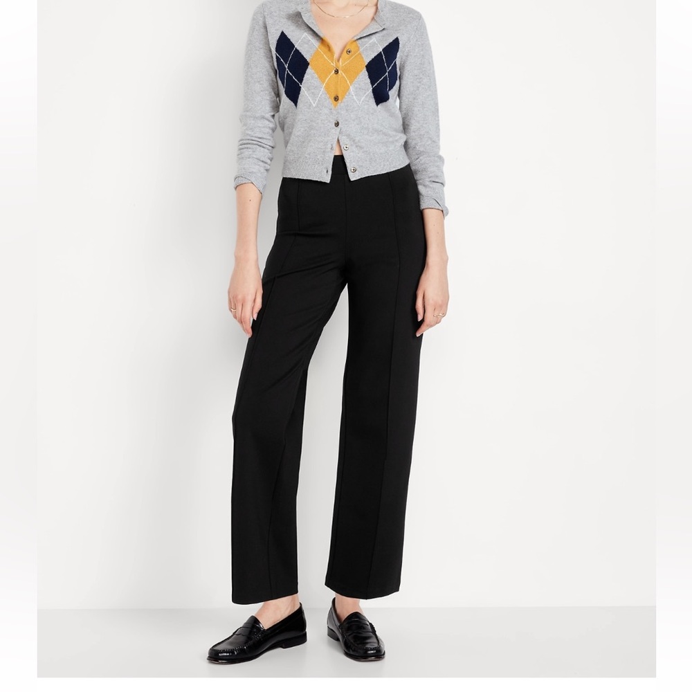 NWT Old Navy Black Straight Leg Stevie Pants LP